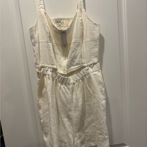 Madewell Ivory Button-Front Romper